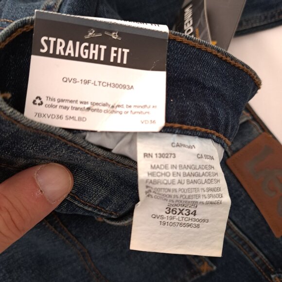 Lee Men’s Straight Flex Fit Jeans 36x34 New With Tags! - Picture 4 of 9